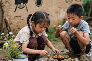 穿越时空的童趣:AI笔下的90年代农村萌娃欢乐瞬间(附绘图提示词)