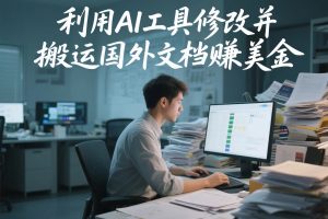 利用AI工具修改并搬运国外文档赚美金,可日赚37美金