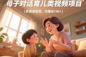 母子对话育儿类视频,多渠道变现,月赚米1W+