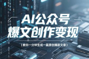 教你一分钟生成一篇原创爆款文章-《AI公众号爆文创作变现》