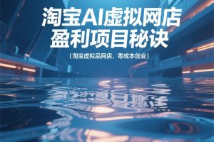 淘宝AI虚拟网店盈利项目秘诀,淘宝虚拟品网店,零成本创业