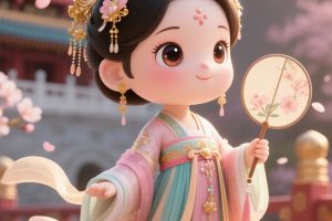 AI绘图工具眼中的12花神Q版3D形象,爆款AI绘图提示词分享