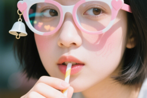 眼镜美少女的秘密:10组圆框、方框、猫耳眼镜+碎发拂面的AI文艺少女写真集