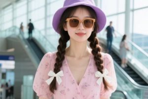 机场明星同款穿搭实拍图,10组高颜值女子AI绘图提示词分享