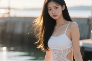 夏日海滩限定!10组连体泳衣美少女AI绘图提示词分享