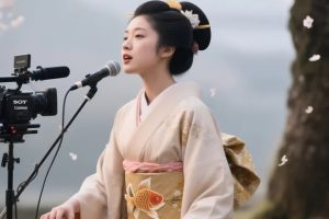 分享10组美少女在不同场景中唱歌的AI绘图提示词