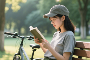盐系少年感美少女:分享10组融合短T、工装短裤、单车与逆光元素的AI绘图提示词