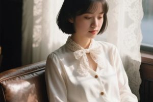 纯欲天花板!10组白衬衫+蕾丝边+光影斑驳的AI「欲而不媚」绘图提示词